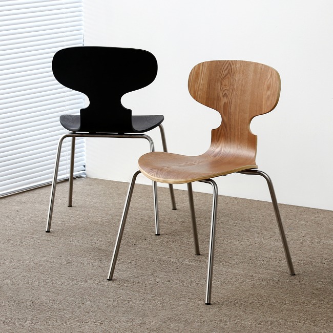 에이비퍼니쳐[리퍼브] 아르센 앤트 체어 미드 센추리 모던 개미 디자인 우드 철제 카페 의자